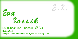 eva kossik business card